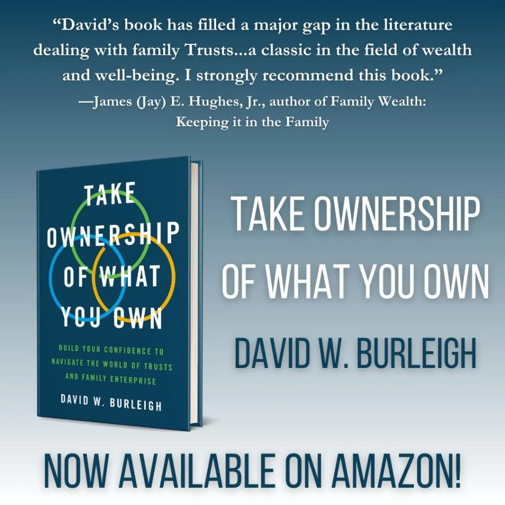 Flyer for David Burleigh's book, Take Ownership of What you Own