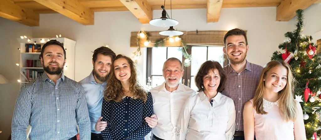 Portrait of family at Christmas time