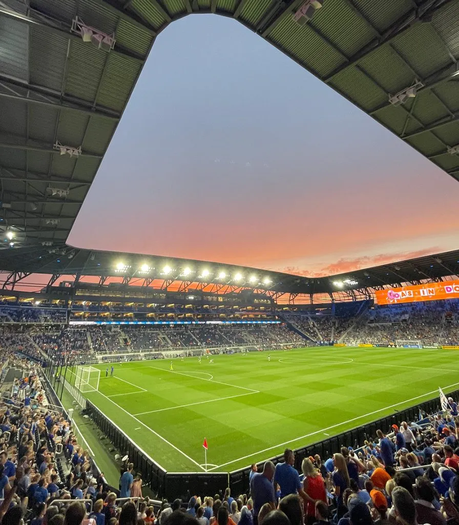 TQL Stadium view of the interior pitch